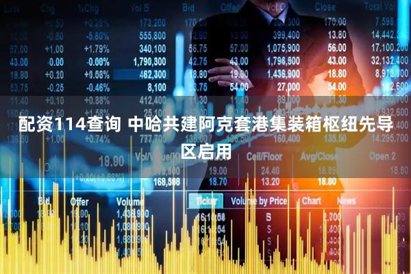 配资114查询 中哈共建阿克套港集装箱枢纽先导区启用